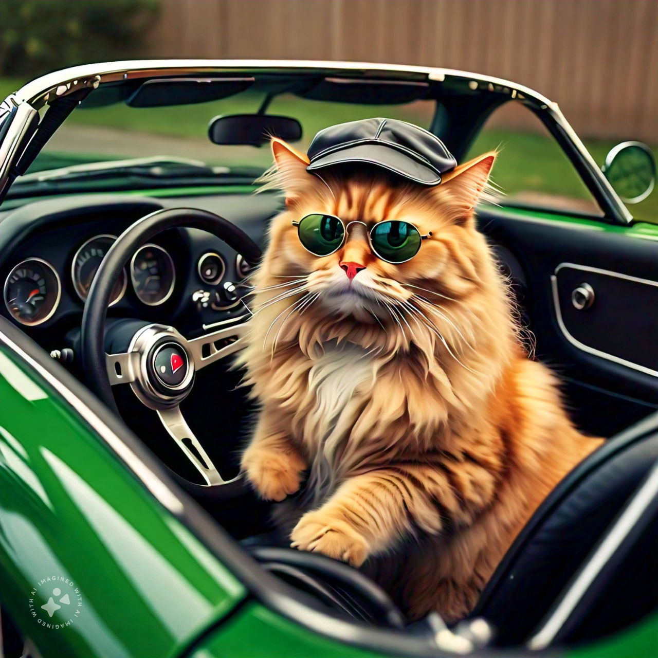 orange_tabby_cat_driving_a_green_corvette